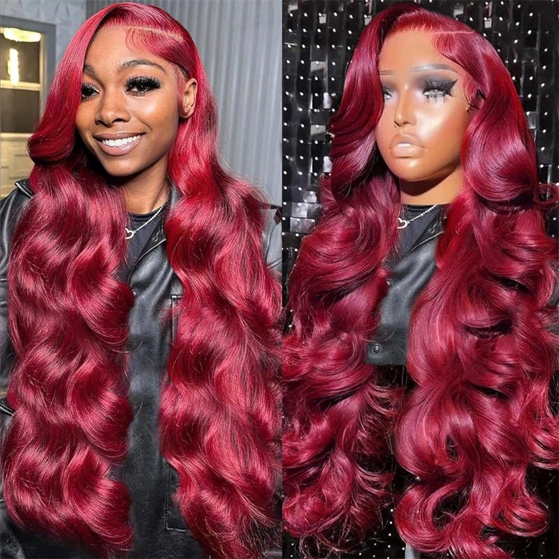 Lemoda Body Wave 4x4 Lace Closure Wig 99J Colored Wigs HD Transparent 5x5 6x6 Human Hair Wig - Lemoda Hair