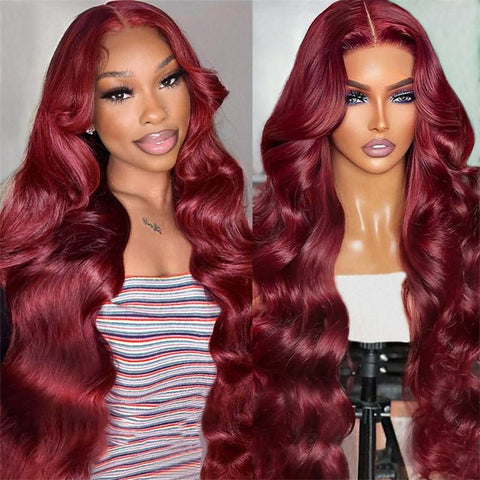 Lemoda Body Wave 4x4 Lace Closure Wig 99J Colored Wigs HD Transparent 5x5 6x6 Human Hair Wig - Lemoda Hair