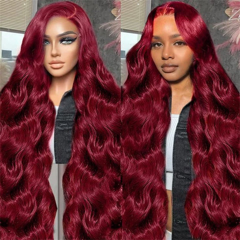 Lemoda Body Wave 4x4 Lace Closure Wig 99J Colored Wigs HD Transparent 5x5 6x6 Human Hair Wig - Lemoda Hair