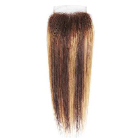 Lemoda Body Wave 5x5 Lace Closure P4/27 Highlight Straight Hair Transparent HD Frontal Closure - Lemoda Hair