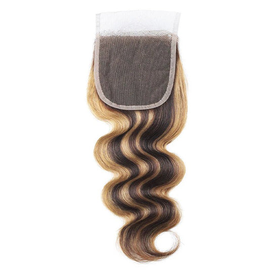 Lemoda Body Wave 5x5 Lace Closure P4/27 Highlight Straight Hair Transparent HD Frontal Closure - Lemoda Hair