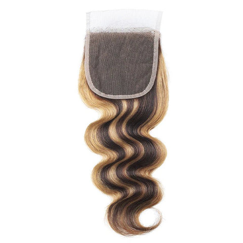 Lemoda Body Wave 5x5 Lace Closure P4/27 Highlight Straight Hair Transparent HD Frontal Closure - Lemoda Hair