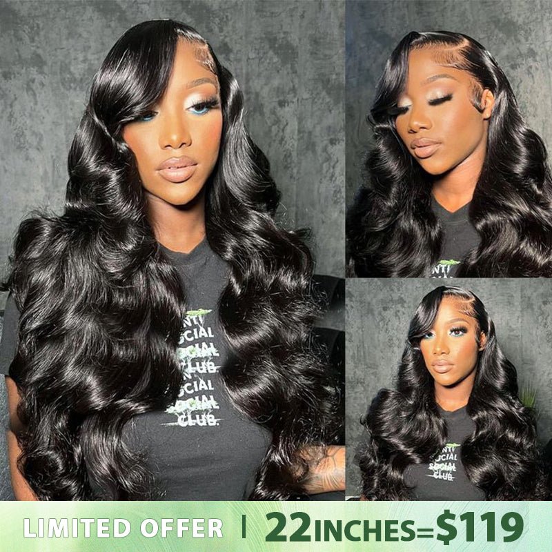 Lemoda Body Wave 7x5 Lace Closure Glueless Wig Human Hair 180 Hair Density with Pre - pleached Knots - Lemoda Hair