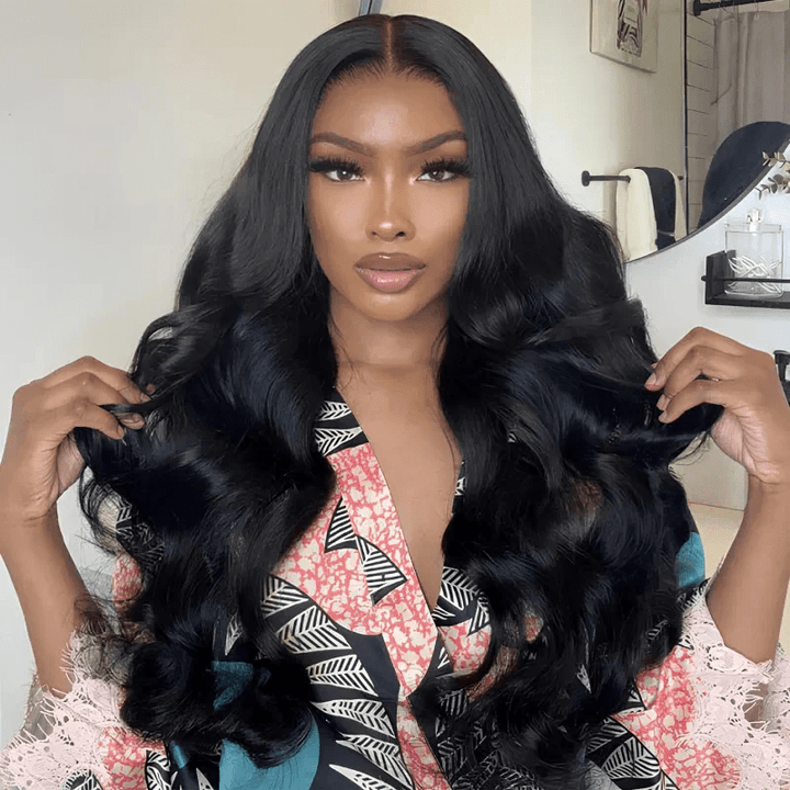 Lemoda Body Wave Lace Front Wigs 300% Density Pull Go Drawstring Human Hair Wigs With Natural Hairline - Lemoda Hair