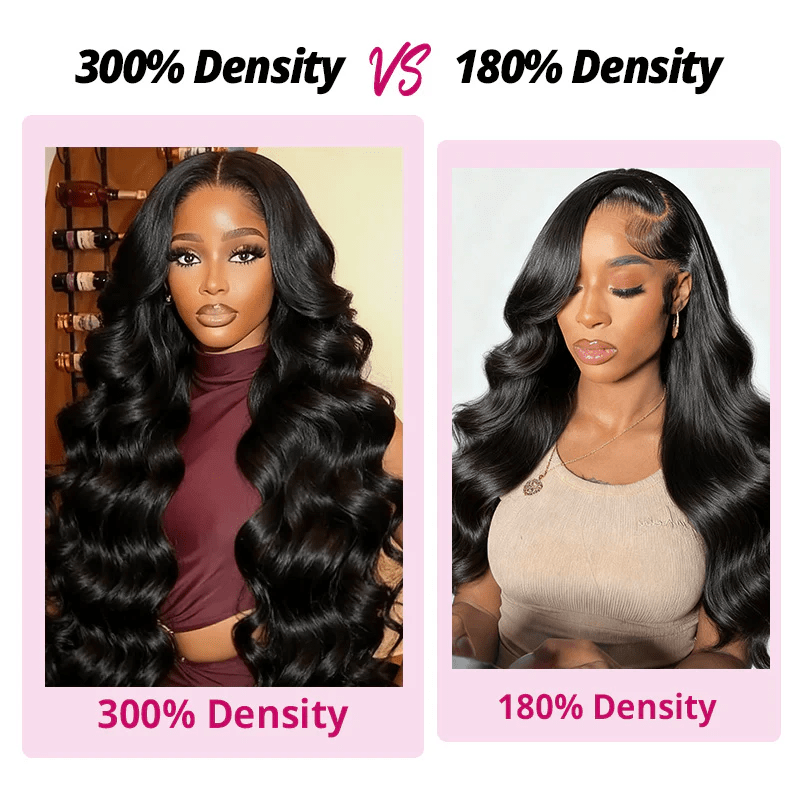 Lemoda Body Wave Lace Front Wigs 300% Density Pull Go Drawstring Human Hair Wigs With Natural Hairline - Lemoda Hair