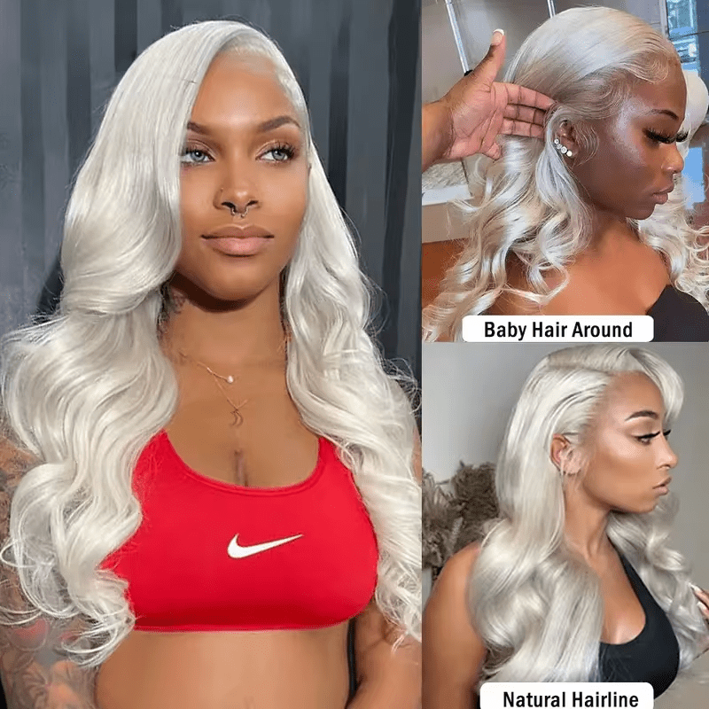 Lemoda Body Wave Lace Frontal Wigs Platinum Blonde Wig #60 White Human Hair Wig - Lemoda Hair