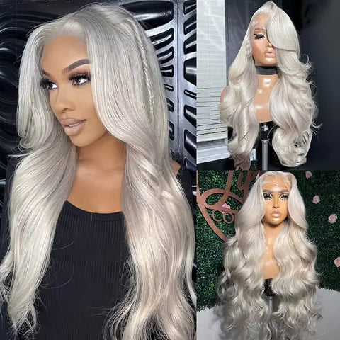 Lemoda Body Wave Lace Frontal Wigs Platinum Blonde Wig #60 White Human Hair Wig - Lemoda Hair