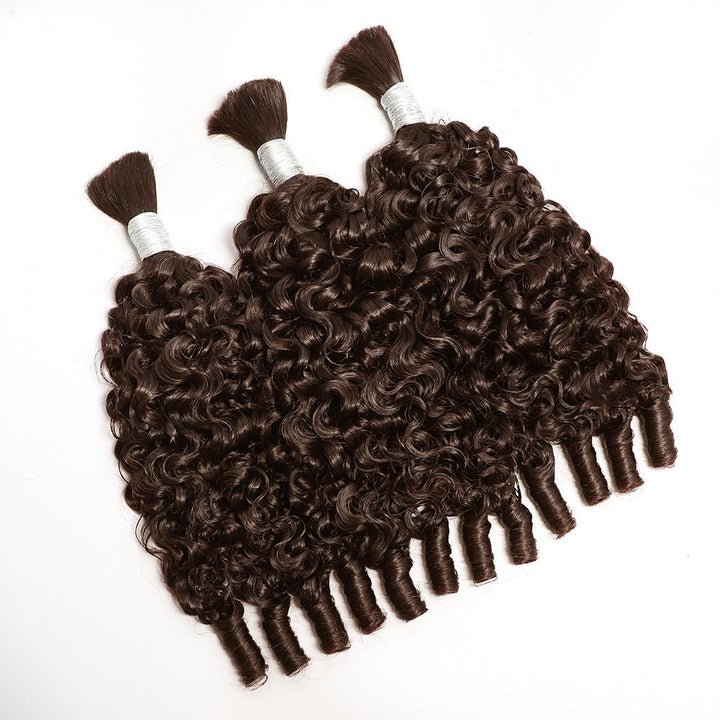 Lemoda Boho Braids Burmese Curly Hair Bulk For Braids Chocolate Brown Human Hair Extensions - Lemoda Hair