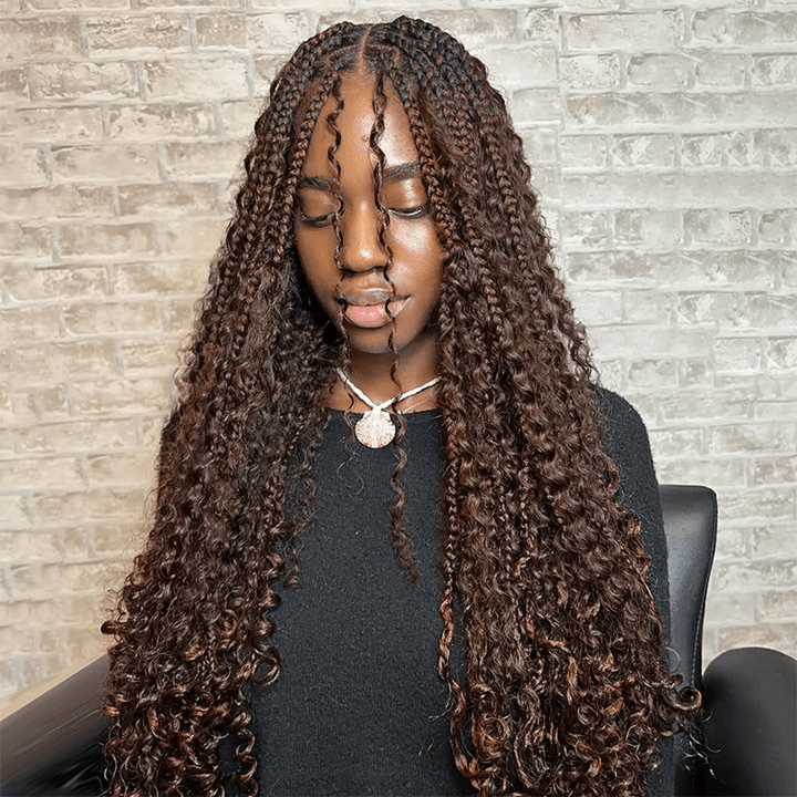 Lemoda Boho Braids Burmese Curly Hair Bulk For Braids Chocolate Brown Human Hair Extensions - Lemoda Hair