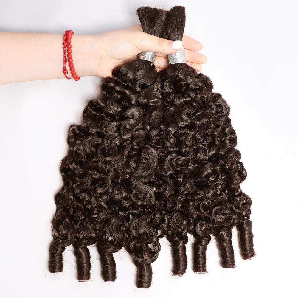 Lemoda Boho Braids Burmese Curly Hair Bulk For Braids Chocolate Brown Human Hair Extensions - Lemoda Hair