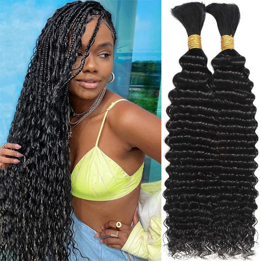 Lemoda Boho Braids Human Hair Deep Wave Bulk Human Hair for Braiding No Weft 1PC - Lemoda Hair