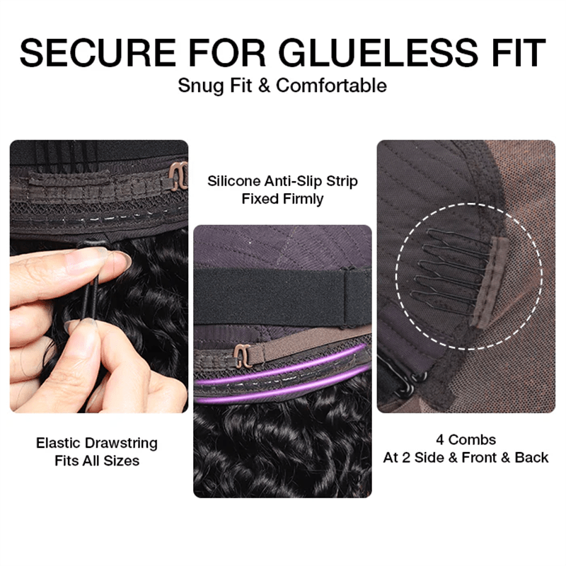 Lemoda Boho Curls Braided Wigs 13x6 Frontal Lace Pull Go Drawstring Wigs Human Hair - Lemoda Hair