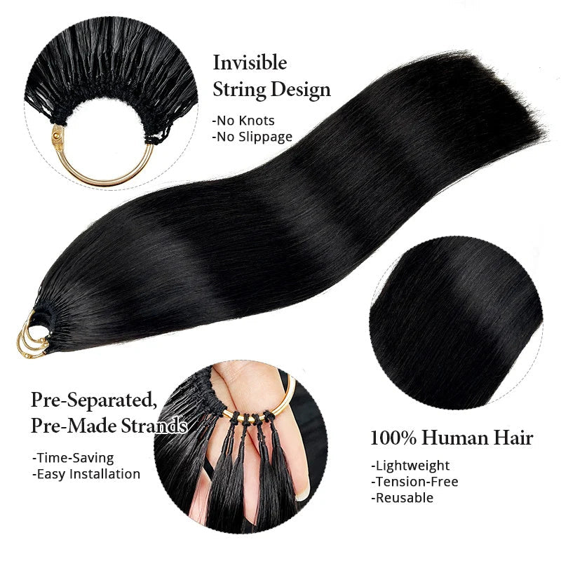 Lemoda Bone Straight Knotless Pre-Separated Feather Crochet Human Hair Extensions - Lemoda Hair