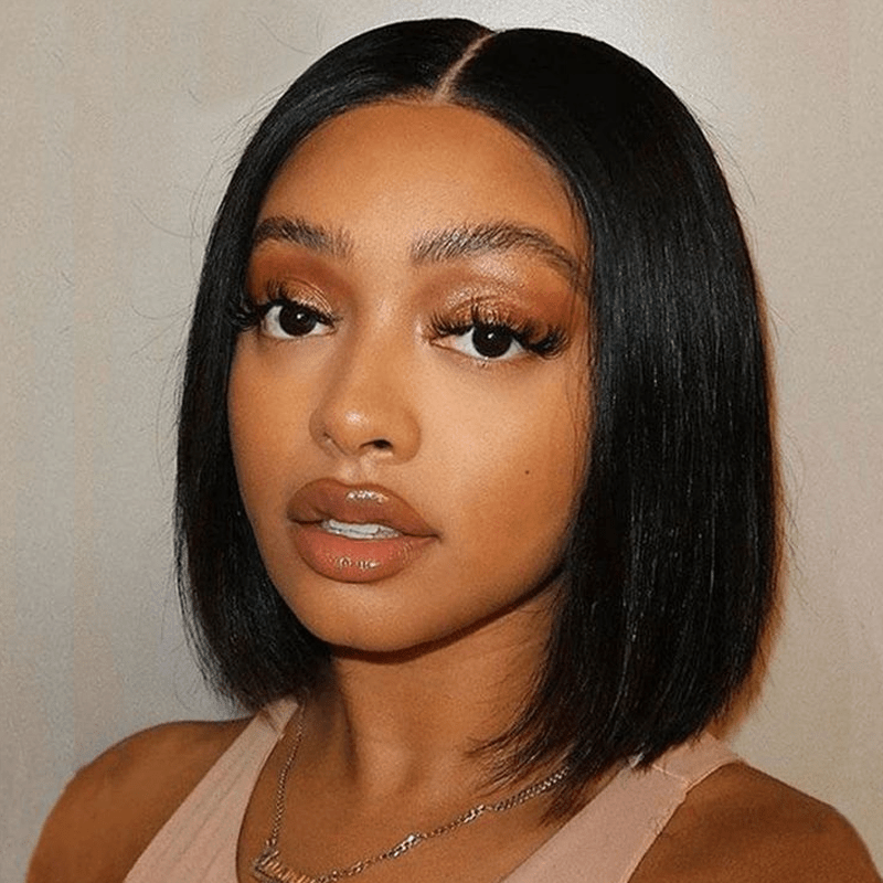 Lemoda Bone Straight Short Bob Wigs Transparent 2x6 Lace Human Hair Wigs 180% - Lemoda Hair