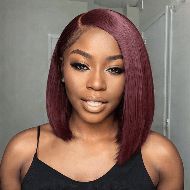 Lemoda Bone Straight Short Bob Wigs Transparent 2x6 Lace Human Hair Wigs 180% - Lemoda Hair