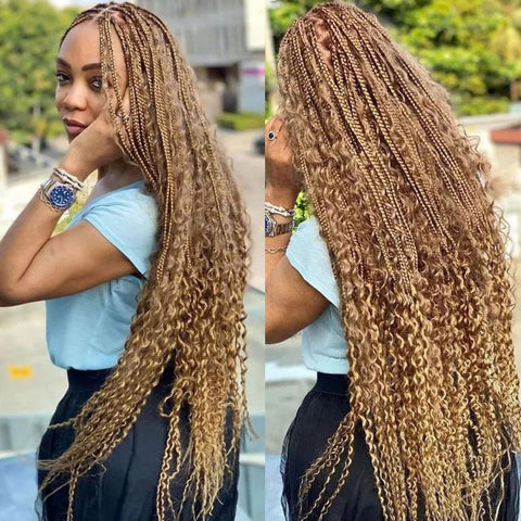 Lemoda Braiding Hair #27 Honey Blonde Deep Wave Bulk Human Hair for Boho Braids - Lemoda Hair