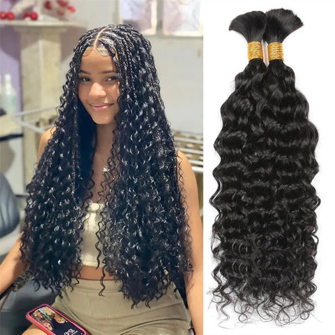 Lemoda Braiding Hair Water Wave Boho Braids Human Hair Exensions No Weft 1PC - Lemoda Hair