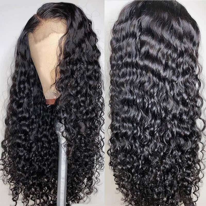 Lemoda 4x4 HD Lace Closure Wig 32 Inches Long Water Wave Human Hair Wigs 250% Density