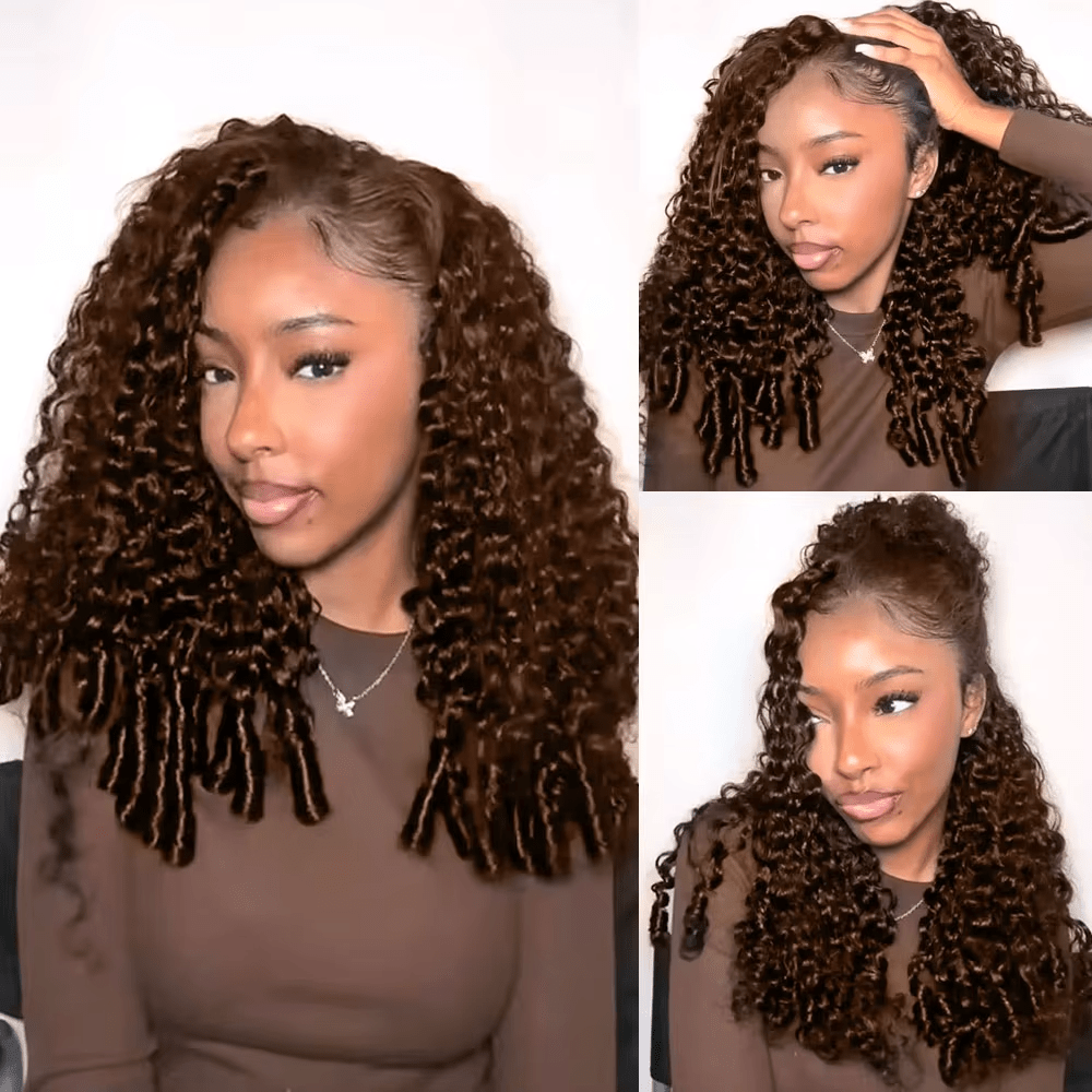 Lemoda Burmese Curly 13x6 Full Frontal Wig 4 Chocolate Brown Colored Human Hair Wigs - Lemoda Hair