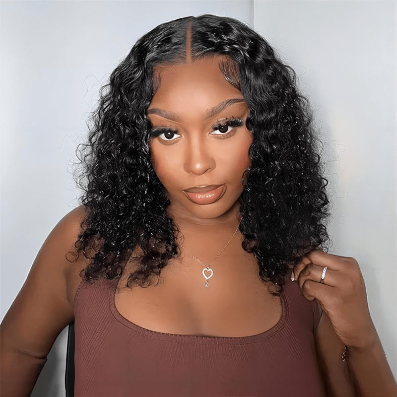 Lemoda Burmese Curly Human Hair Bob Wig 13x4 Invisiable Lace Short Bob ...