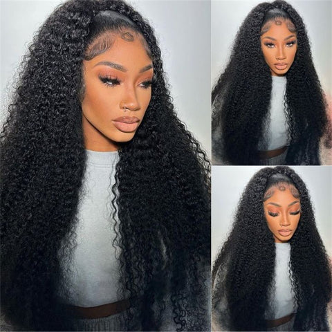 Lemoda Cambodian Curly 13x6 HD Invisible Lace Front Wigs Human Hair Kinky Curly 13x4 Frontal Wigs 40Inches - Lemoda Hair