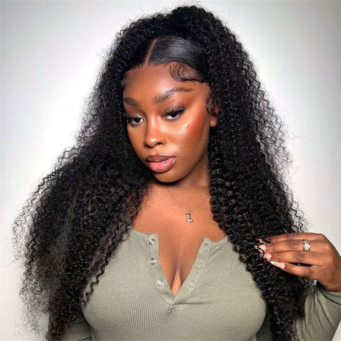 Lemoda Cambodian Curly 13x6 HD Invisible Lace Front Wigs Human Hair Kinky Curly 13x4 Frontal Wigs 40Inches - Lemoda Hair