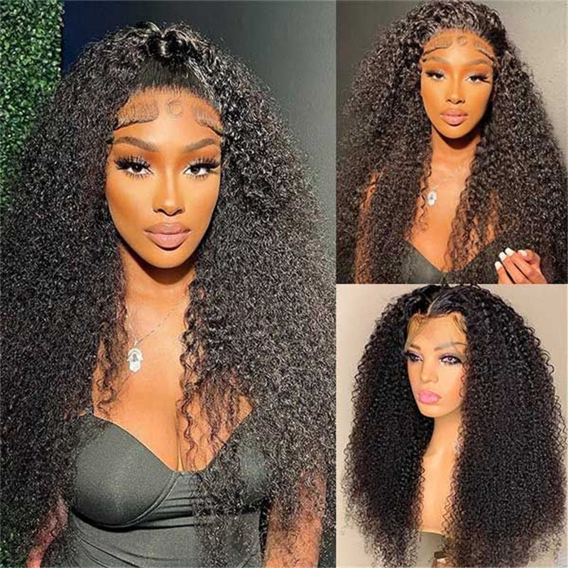 Lemoda Cambodian Curly 13x6 HD Invisible Lace Front Wigs Human Hair Kinky Curly 13x4 Frontal Wigs 40Inches - Lemoda Hair