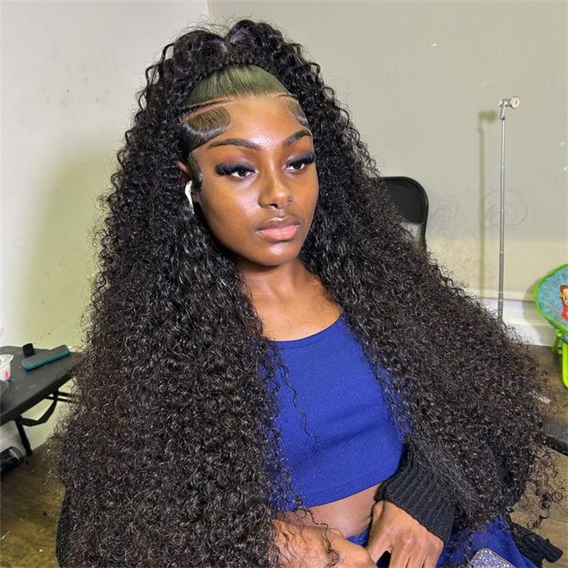 Lemoda Cambodian Curly 13x6 HD Invisible Lace Front Wigs Human Hair Kinky Curly 13x4 Frontal Wigs 40Inches - Lemoda Hair
