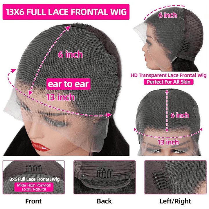 Lemoda Curly Wave 13x6 Lace Frontal Human Hair Wigs 210% Limited Deals - Lemoda Hair