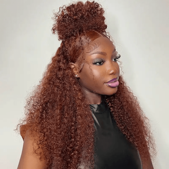 Lemoda Curly Wave 7x5 Lace Closure Wig Reddish Brown Glueless Human Hair Wigs - Lemoda Hair