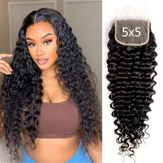 Lemoda Deep Wave 5x5 Transparent HD Lace Closure Virgin Human Hair Frontal Closure - Lemoda Hair
