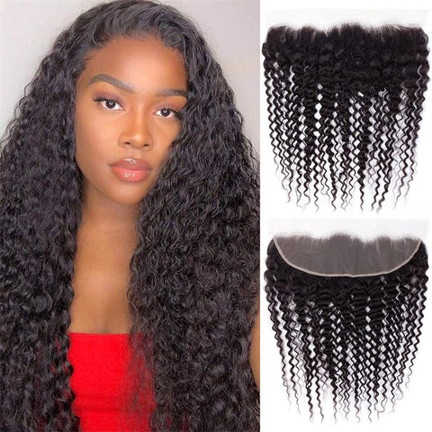 Lemoda Deep Wave Ear to Ear Lace Frontal Closure 13x4 HD Lace Frontal Human Hair With Baby Hair - Lemoda Hair