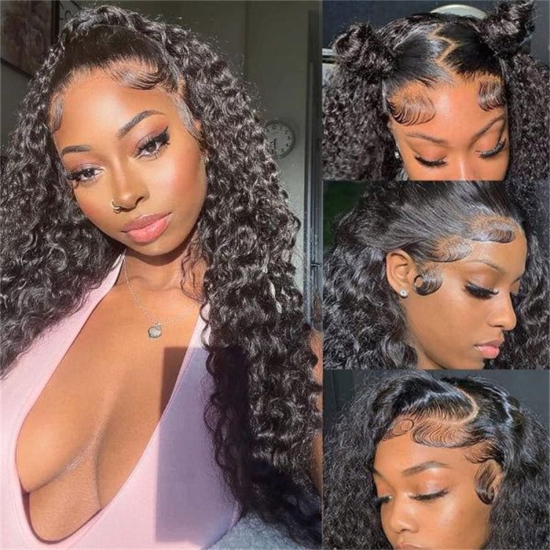 Lemoda Deep Wave Invisi - Drawstring Snug Fit 360 Lace Frontal Wigs HD Transparent Glueless Human Hair Wigs for Women - Lemoda Hair