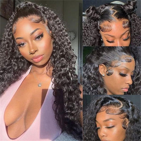 Lemoda Deep Wave Invisi - Drawstring Snug Fit 360 Lace Frontal Wigs HD Transparent Glueless Human Hair Wigs for Women - Lemoda Hair