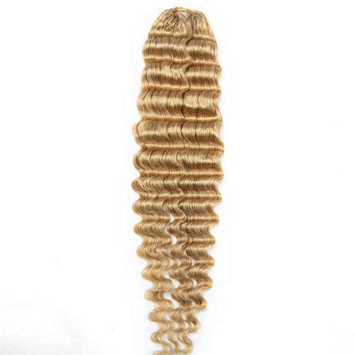 Lemoda Feather Crochet Hair Extension 27 Honey Blonde Deep Wave Human Hair - Lemoda Hair
