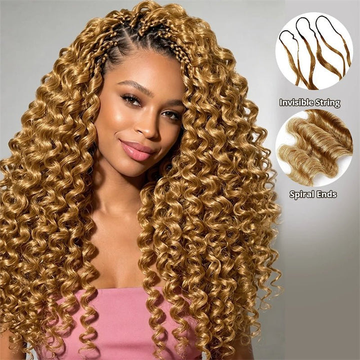 Lemoda Feather Crochet Hair Extension 27 Honey Blonde Deep Wave Human Hair - Lemoda Hair