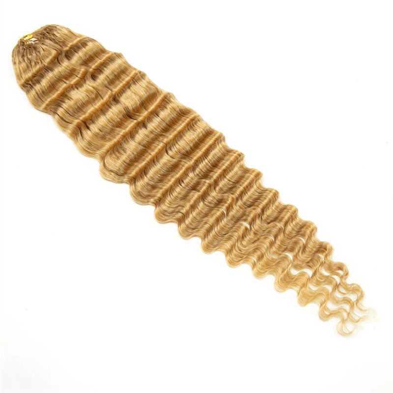 Lemoda Feather Crochet Hair Extension 27 Honey Blonde Deep Wave Human Hair - Lemoda Hair