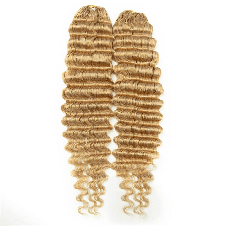 Lemoda Feather Crochet Hair Extension 27 Honey Blonde Deep Wave Human Hair - Lemoda Hair