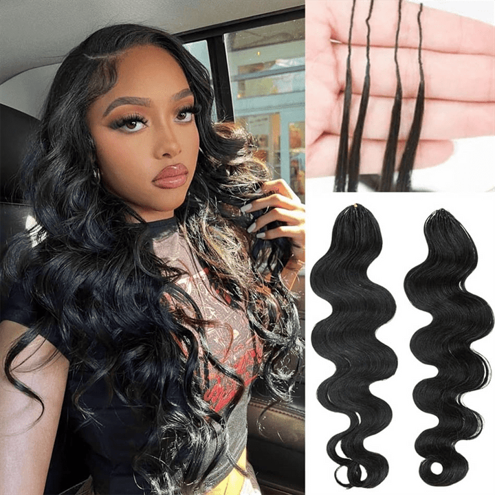 Lemoda Feather Crochet Hair Extension Body Wave Human Hair - Lemoda Hair