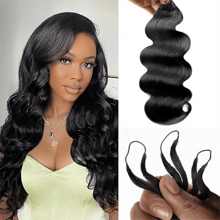 Lemoda Feather Crochet Hair Extension Body Wave Human Hair - Lemoda Hair