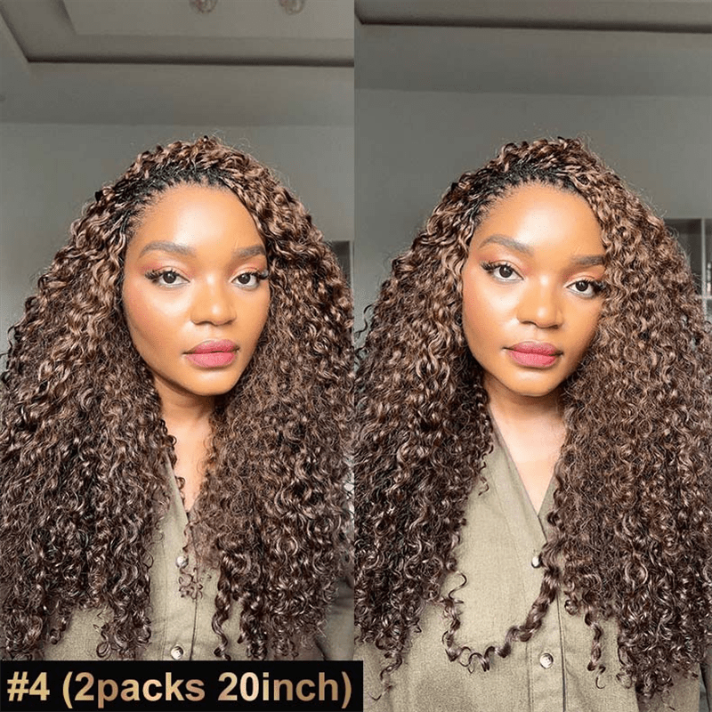 Lemoda Feather Crochet Hair Extension Chocolate Brown Deep Wave Human Hair - Lemoda Hair