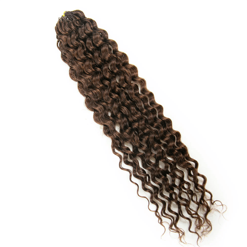 Lemoda Feather Crochet Hair Extension Chocolate Brown Water Wave Human Hair - Lemoda Hair