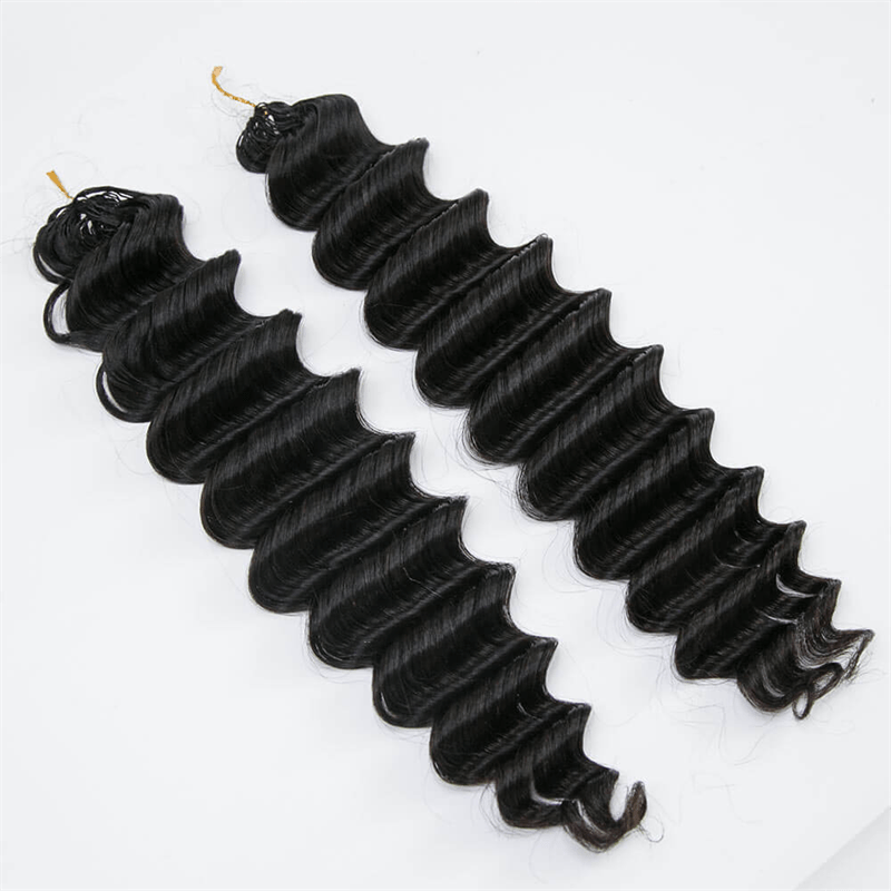 Lemoda Feather Crochet Hair Extension Deep Wave Human Hair - Lemoda Hair