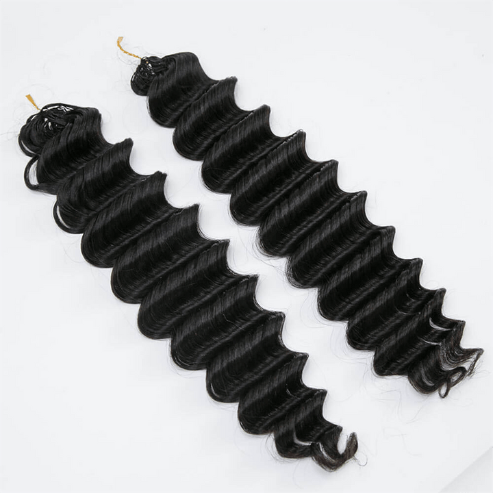 Lemoda Feather Crochet Hair Extension Deep Wave Human Hair - Lemoda Hair