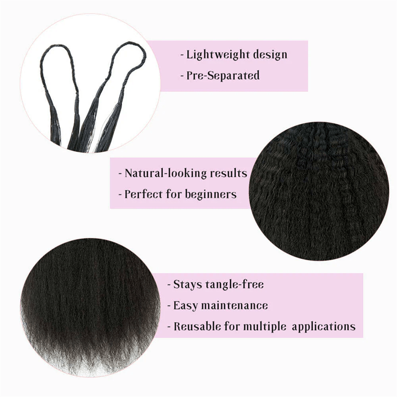 Lemoda Feather Crochet Hair Extension Kinky Straight Human Hair - Lemoda Hair