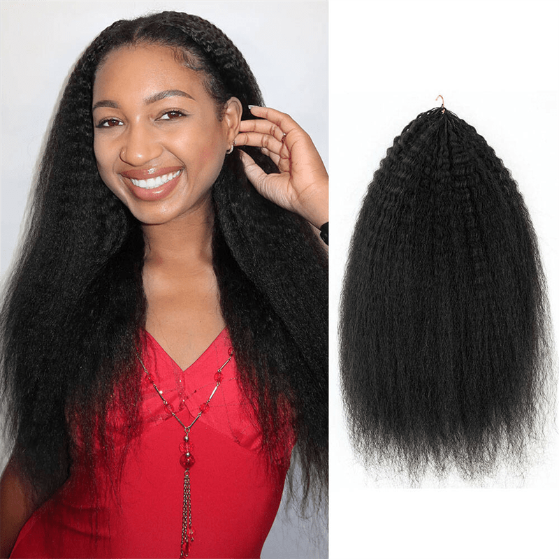 Lemoda Feather Crochet Hair Extension Kinky Straight Human Hair - Lemoda Hair