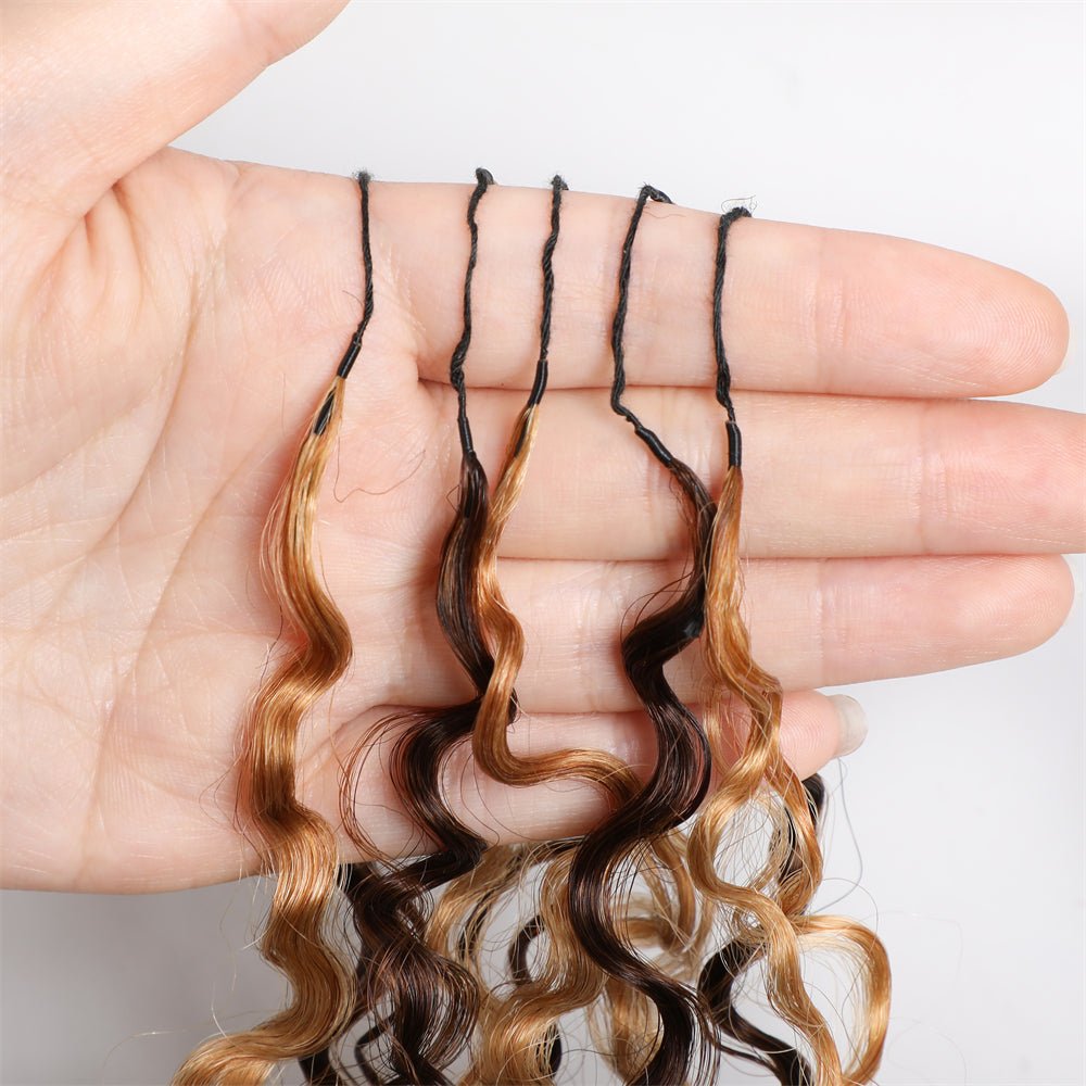 Lemoda Feather Crochet Hair Extension P4/27 Burmese Curly Human Hair - Lemoda Hair