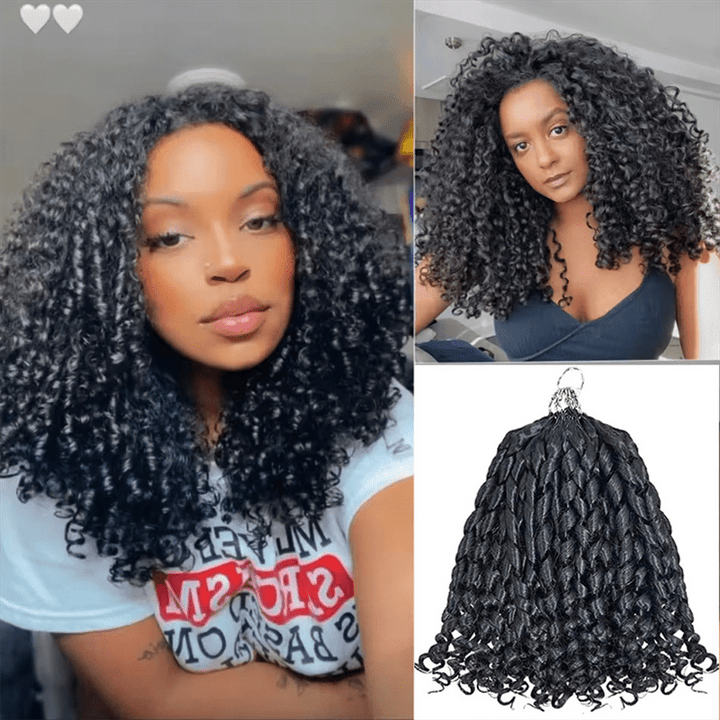 Lemoda Feather Crochet Hair Extension Pixie Curly Human Hair - Lemoda Hair