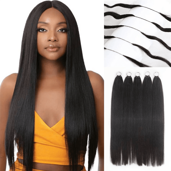 Lemoda Feather Crochet Hair Extension Straight Human Hair - Lemoda Hair