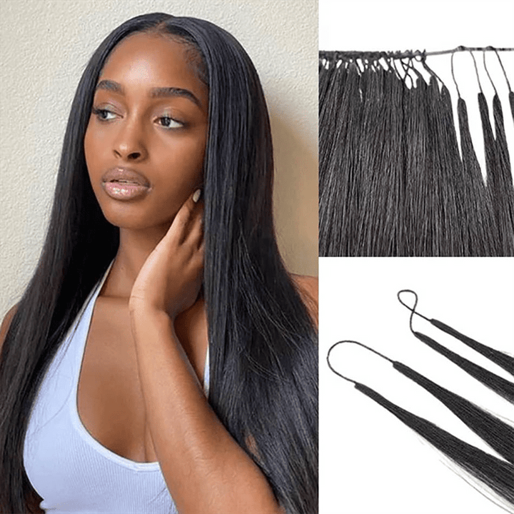Lemoda Feather Crochet Hair Extension Straight Human Hair - Lemoda Hair